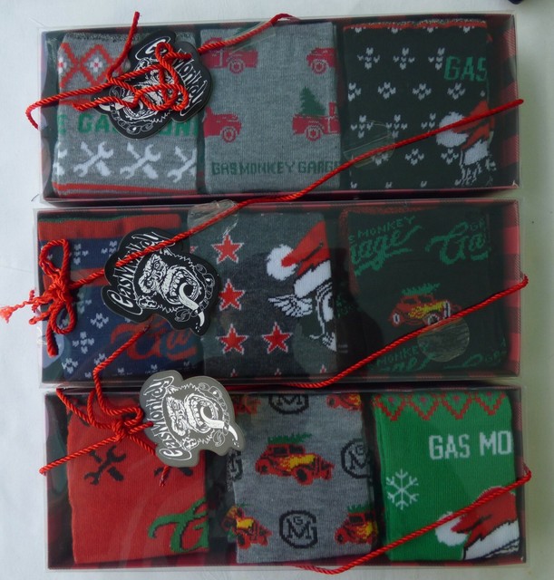 Gas Monkey Garage Christmas Men's Crew Socks Funky Socks 3 pack