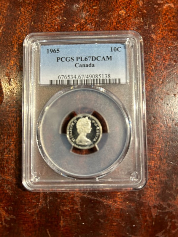 1965 Canada PL Silver Ten Cents  Dime Gem PCGS PL 67 DCam