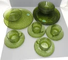 1960s 16 Piece Luncheon Set, Original Box, Anchor Hocking Soreno Avocado Green