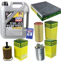 Inspektionspaket 5L Liqui Moly Top Tec 4100 5W-40 FüR VW Lupo 1.4 TDI Polo Seat