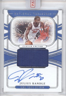 2021 Panini National Treasures Julius Randle #CF-JRA Clutch Factor Auto 10/25