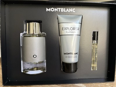 MONTBLANC EXPLORER PLATINUM 3.3 oz GIFT SET WITH SHOWER GEL