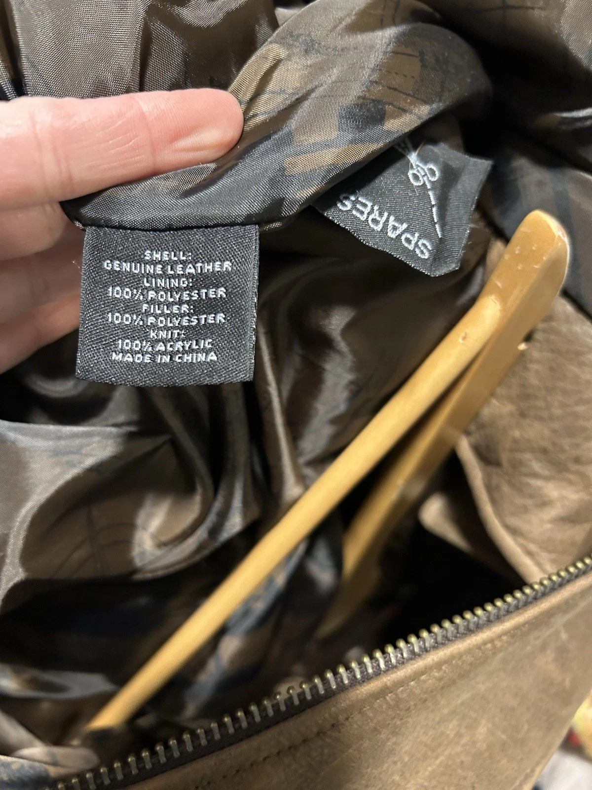 Roundtree & Yorke Men's Brown Genuine Leather Bomber Jacket Lined Zip 3XL - product detail image 9