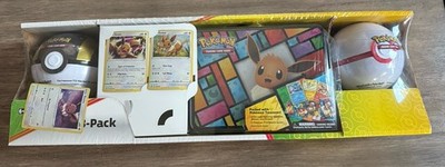 Pokemon Eevee 3-Pack Treasure Chest Tin & 2 Random Poke Balls. Costco Exclusive.