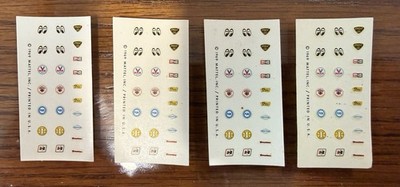 ORIGINAL Mattel Hotwheels 1969 Redline Water-Slide Decal Sheets Lot of 4