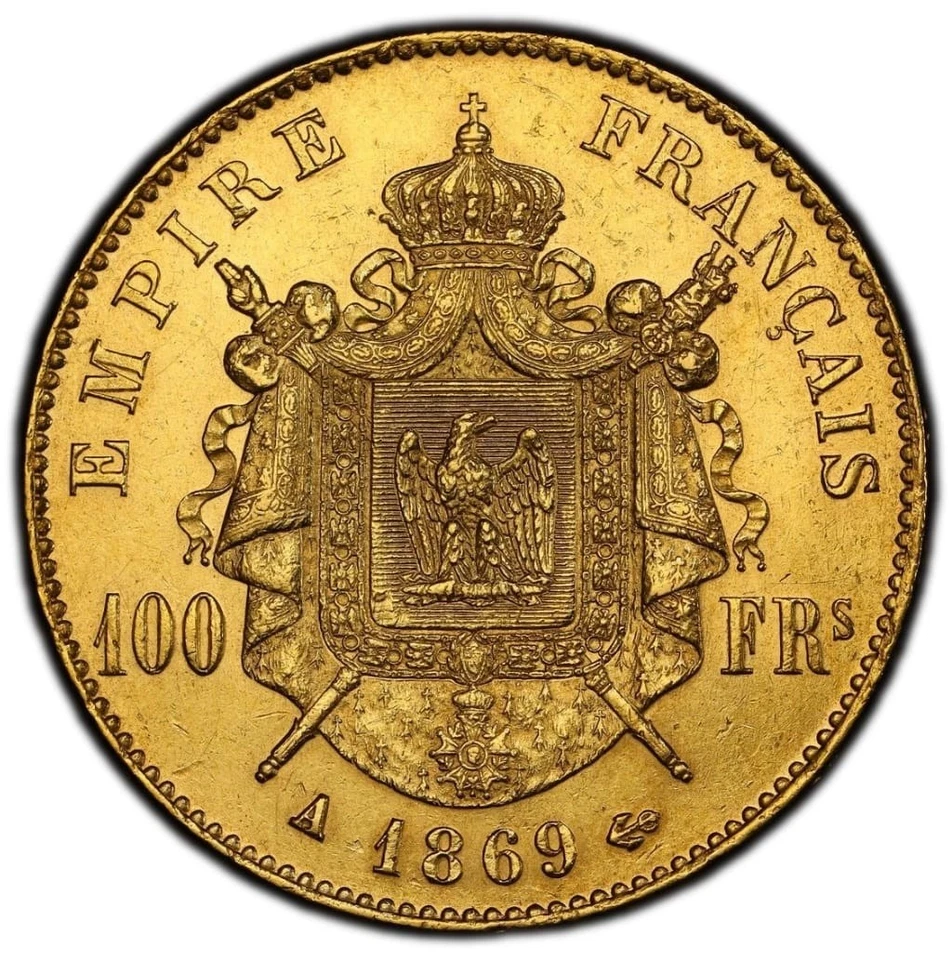 Napoléon III 100 Francs or Tête Laurée 1869 Paris PCGS AU55 Superbe rare - Photo 2/4
