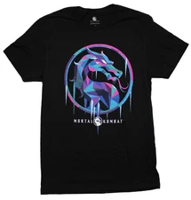 Mortal Kombat New Adult T-Shirt - Stainglass Style Logo Image