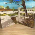 Vintage Barbie Cardboard Background Backdrop Dream House Driveway Mattel 1960s