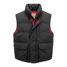 Cabela's Down Vest Mens Small Black Goose Down Insulated Puffer Full Zip
