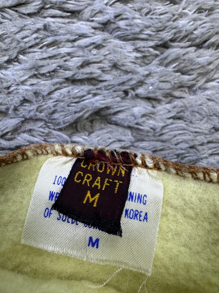 Guantes Crown Craft Adulto Medio Tostado Gamuza Cuero de Vaca Aislados De Colección Foto 3 de 4