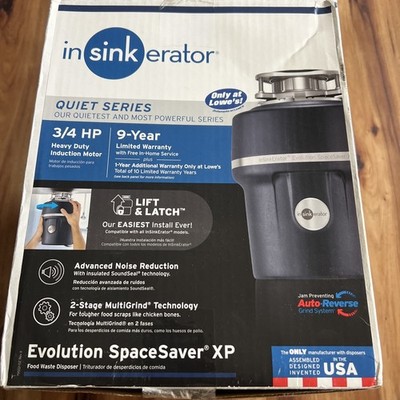 INSINKERATOR EVOLUTION SPACE SAVER XP 3/4 HP DURA GARBAGE DISPOSAL NEW OPEN BOX