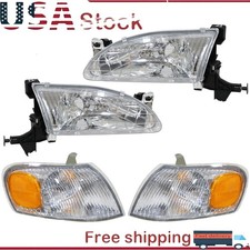 Combo Set For Toyota Corolla 1998 1999 2000 Parking Signal Headlights Headlamps