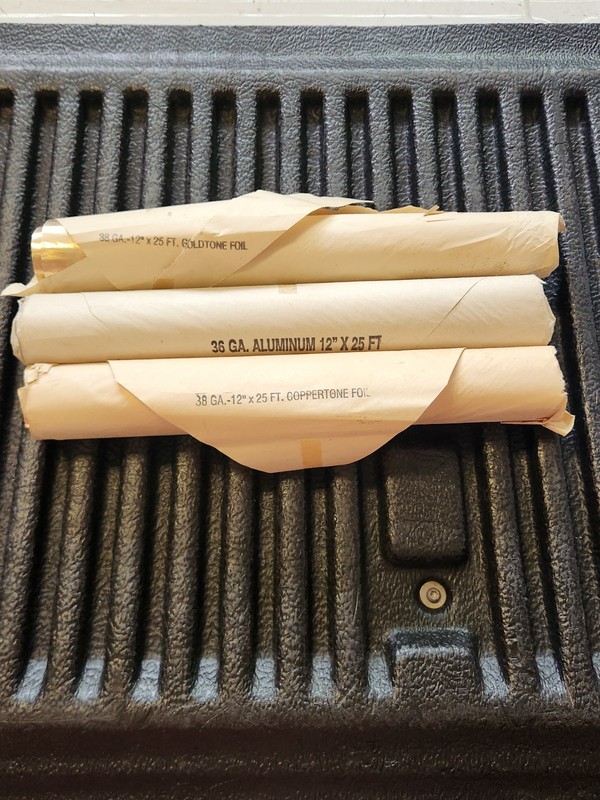 ALUMINUM 3 ROLLS TOOLING FOIL CRAFTS GOLD COPPER TONE ALUMINUM