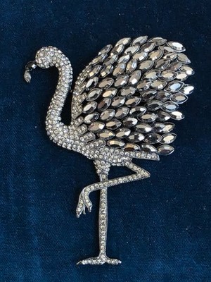 Butler & Wilson große Flamingo Vogel Brosche gestempelt