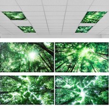 Pack of 4 Fluorescent Light Covers for Ceiling Lights, 4 x 2 Ft, Magnetic Lig...