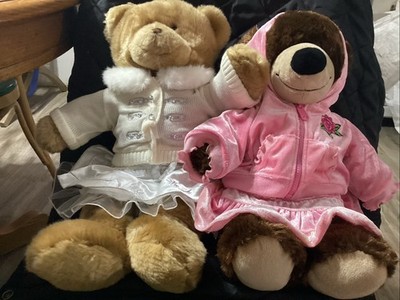 2 Build-A-Bear1 White Satin Rhinestone Snowflake Christmas Outfit 1 Pink Dress
