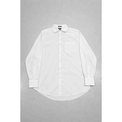 Neiman Marcus Mens White 80s 2 Ply Long Sleeve Trim Fit Dress Shirt Size 17