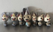 Lot of 7 Vntg 1960s MICE MOUSE Felt  Foam Ornaments Free Shipping