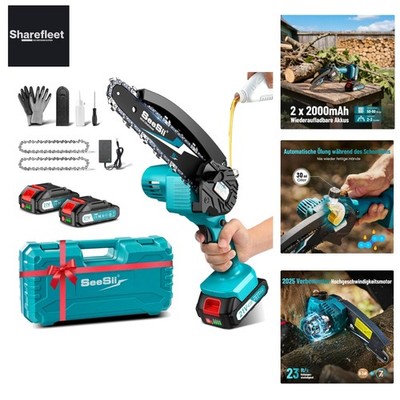 Mini Kettensäge mit Akku 4000mAh, 6 Zoll Mini Kettensäge Elektro mit Automati...