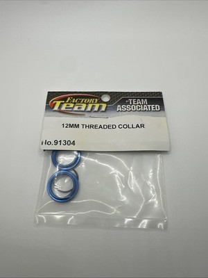 Team Associated 91304 12mm Big Bore Threaded Collar (Blue) (2)