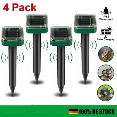 4 Stück Solar Maulwurfschreck Wühlmausschreck Maulwurf Abwehr Maulwurffalle Maus