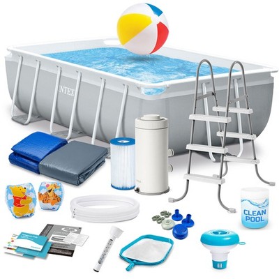 Intex Prism Frame Pool 300x175x80 Set mit Pumpe Leiter Plane 18in1