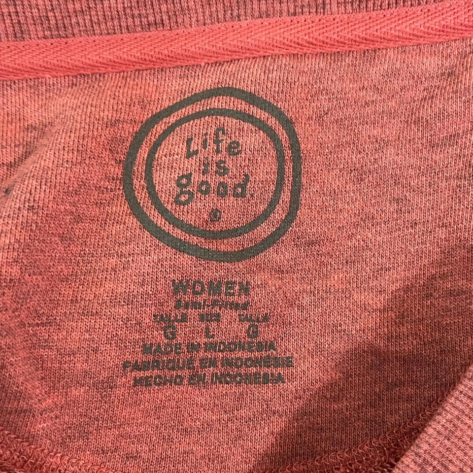 Life Is Good Sudadera Mujer Grande Naranja Semiajustada Pullover Mangas Largas Foto 4 de 4