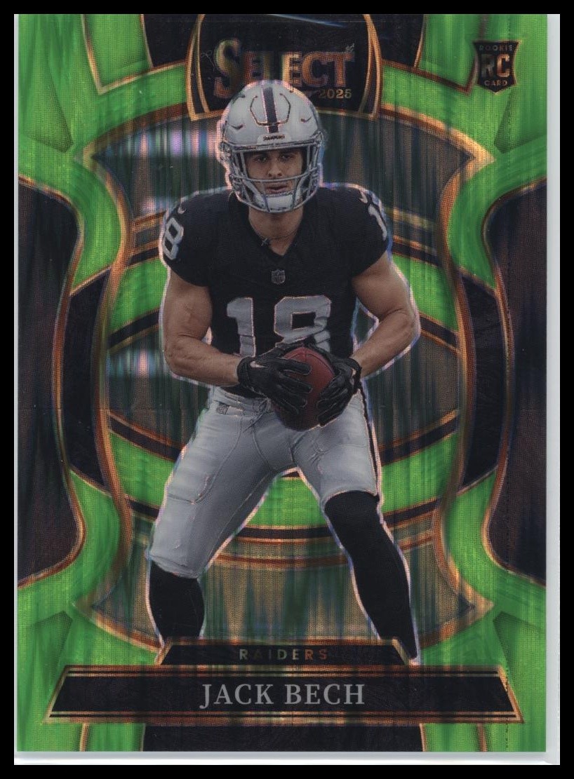 2025 Panini Select #6 Jack Bech Neon Green Prizm Shock #/699