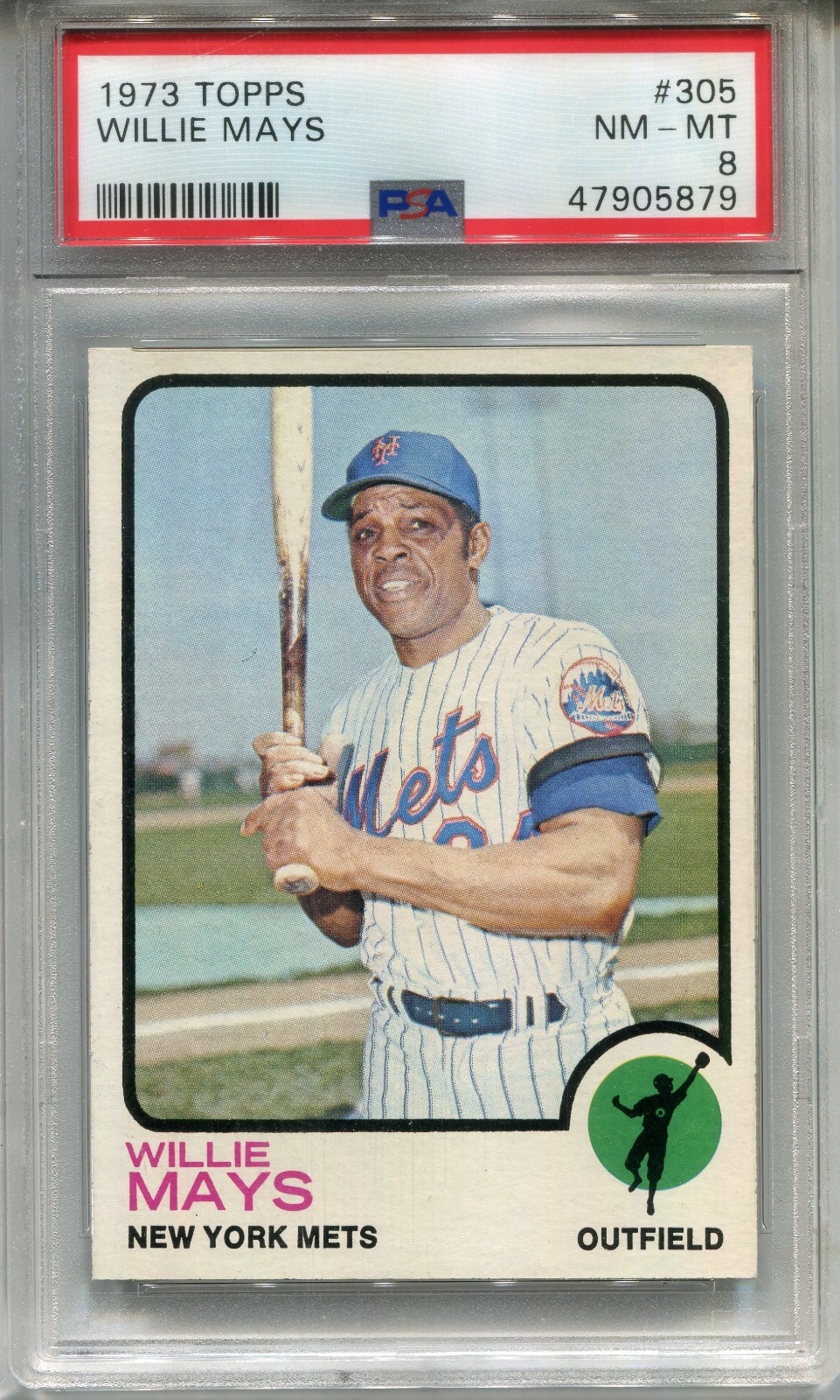 1973 Topps #305 Willie Mays PSA 8 NM-MT New York Mets