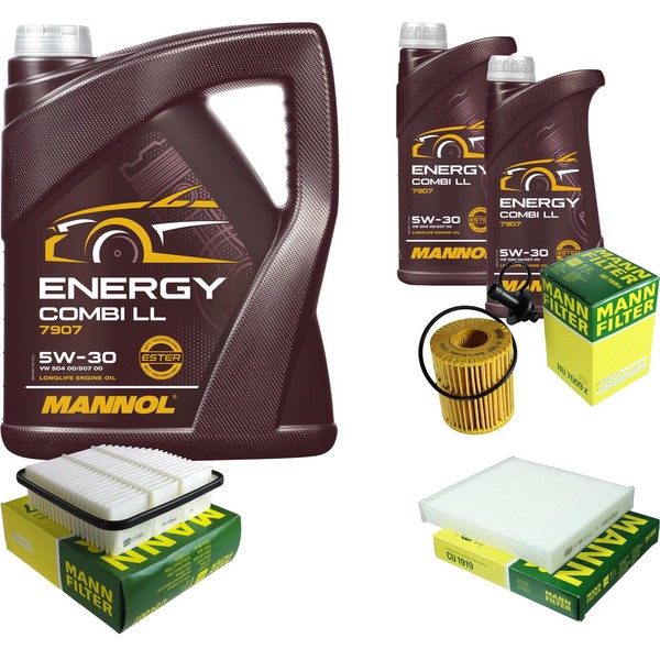Mann Inspektionspaket 7L Mannol Energy 5W-30 FüR Toyota RAV 4 IV 2.2 D 4WD-image