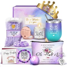 Gemwi Gifts for Women, Birthday Happy 5.3 inches, Purple 
