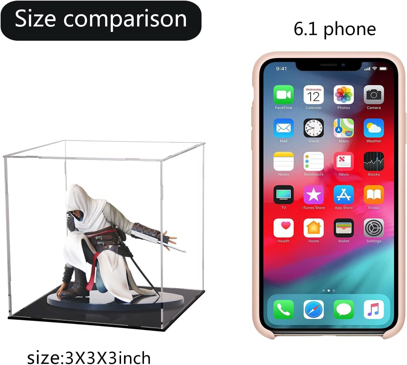 Display Case for Collectibles Assemble Clear Acrylic Box Alternative Glass Case 