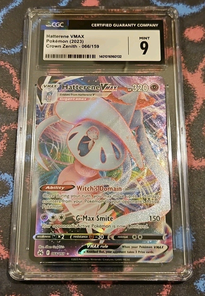 CGC 9 Hatterene VMAX 066/159 Crown Zenith Full Art Double Rare Pokemon Card