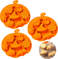 Keelyy 3 StüCk Halloween Backform, Totenkopf Silikonform KüRbis Fledermaus Hexe