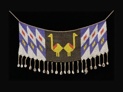 Kirdi Perlenschürze Cache - Handarbeit afrikanischer Stamm traditionelle Kleidung 40x20cm