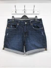 M&S Dark Blue Distressed Boyfriend Denim Shorts Ladies Size UK 12
