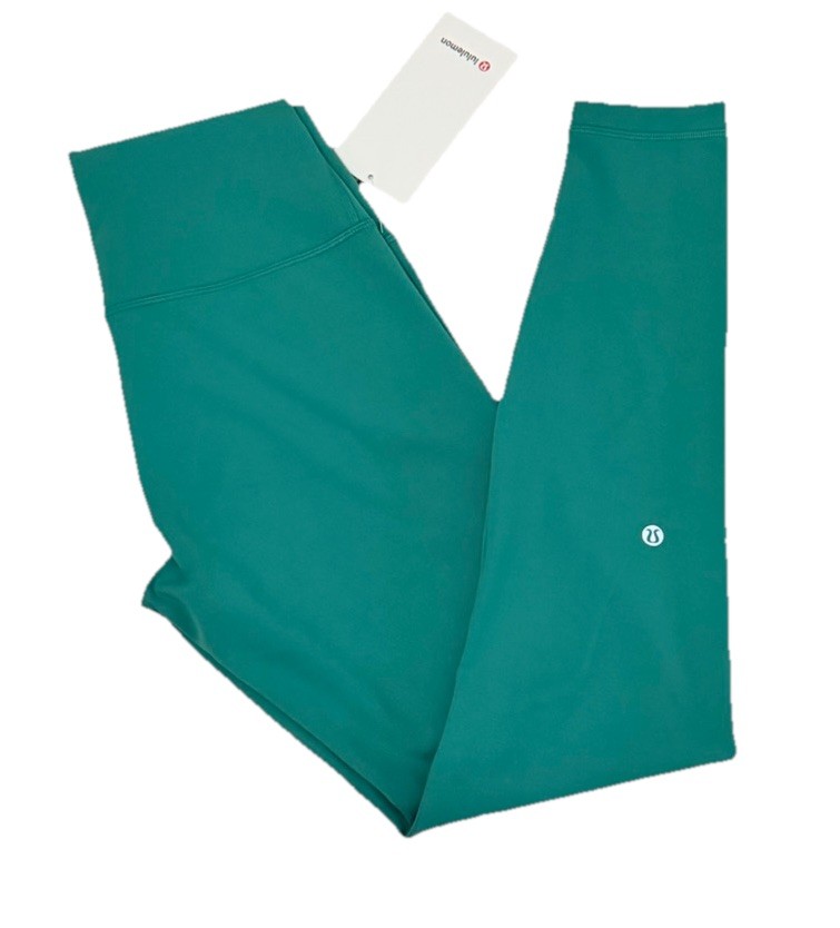 LULULEMON WUNDER TRAIN HIGH RISE LEGGING 28” SIZE 10 CASCADIA GREEN COLOR