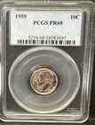 1959 Proof Roosevelt SILVER Dime PCGS PF68