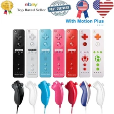 For Nintendo Wii Wii U Built in Motion Plus Remote Controller&Nunchuck 2in1