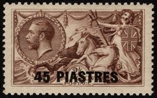 BRITISH LEVANT 1921 KGV SEAHORSES 45 PIASTRES ON 2/6 MNH **