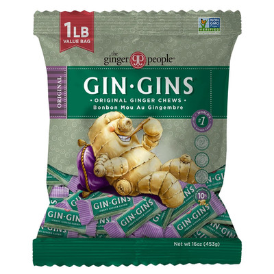 GIN GINS Original Ginger Chews   Natural Fresh Ginger Candy by    Individually W