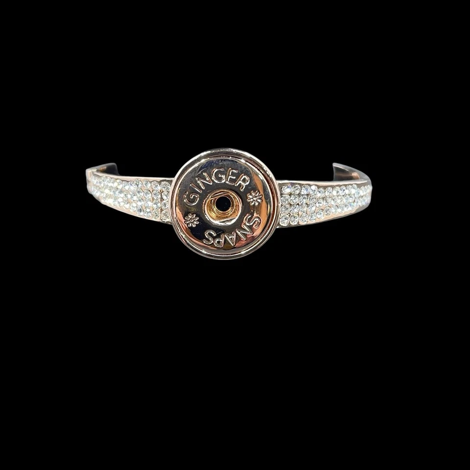 Pulsera de cristal de oro rosa broches de presión de jengibre joyería a presión coqueta glamour declaración Foto 2 de 4