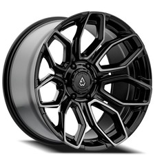 22x10 Arena Wheel Co A116 Cobra Gloss Black Brushed DDT with Face Rims (4pcs)
