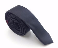  105 Alfani Mens Solid Black Slim Dress Neck Tie Skinny Classic Necktie 58X1.5