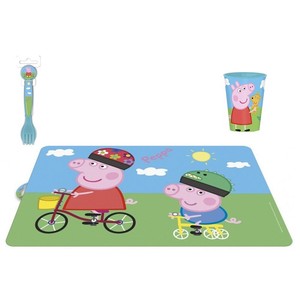 Repas Bebe Set De Table Peppa Pig Gobelet Et Couvert 2 Pieces Ebay