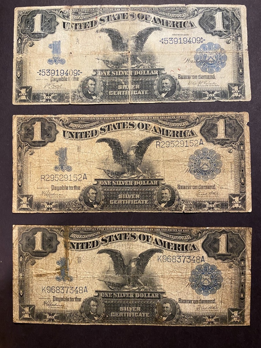 1899 $1 Black Eagle One Dollar Note ✯ Large Silver Certificate 