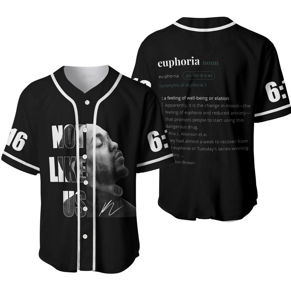 Kendrick Lamar Not Like Us 6-16 Button Down Baseball Jersey Shirt