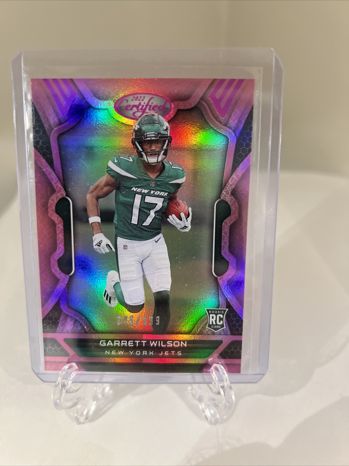 Garrett Wilson RC - 2022 Certified Pink Mirror Variation 45/199