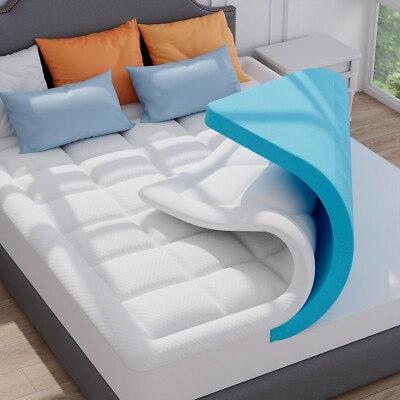 ELEMUSE Super King Memory Foam Topper - 180x200cm, 7cm, Bambus Deckschicht