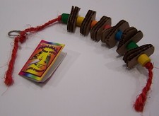 ZooMax Slice Shred Bird Toy Parakeets Cockatiels Small Birds Cardboard Wood Bead